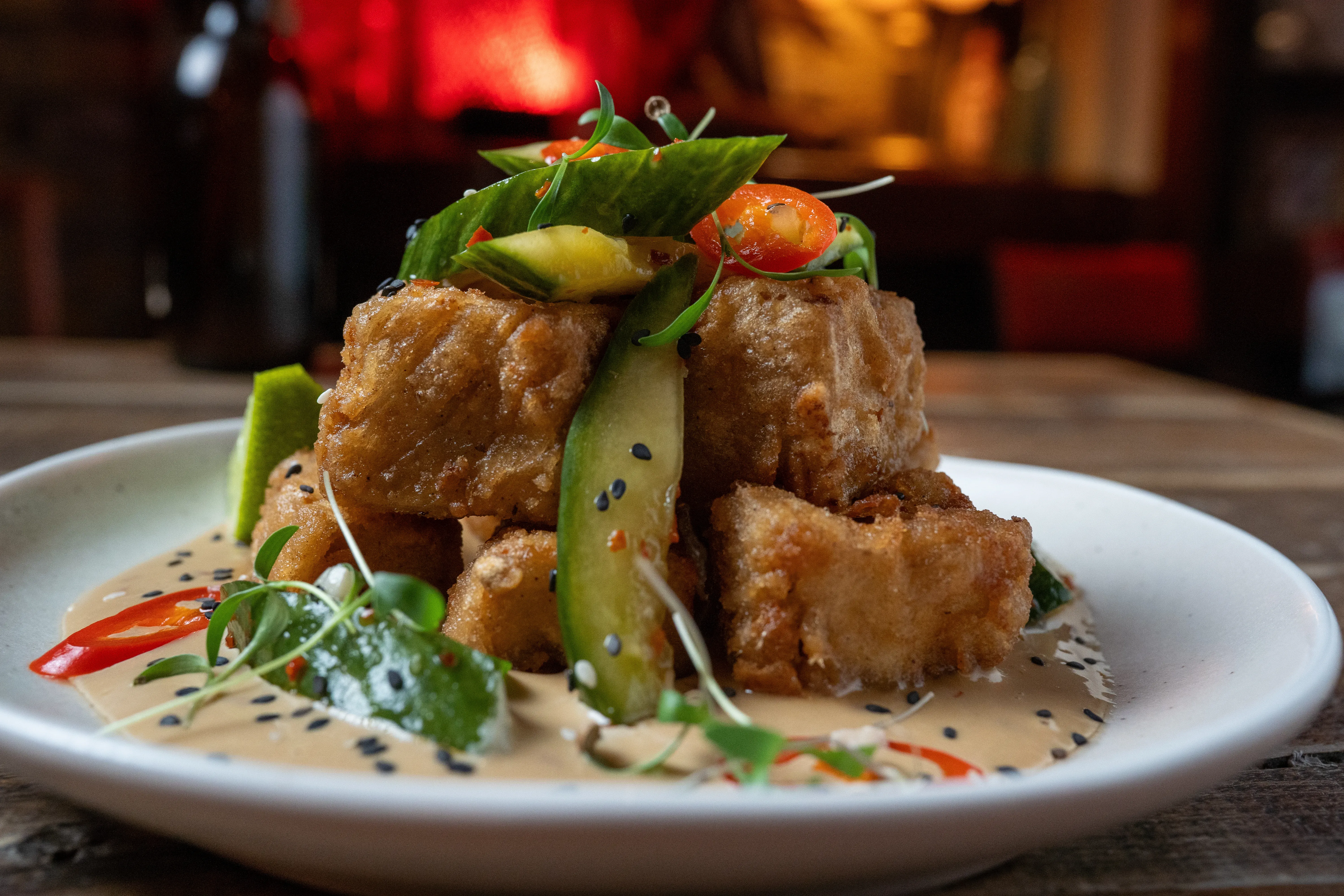 Tofu Karaage sharing platter at Love Shack London